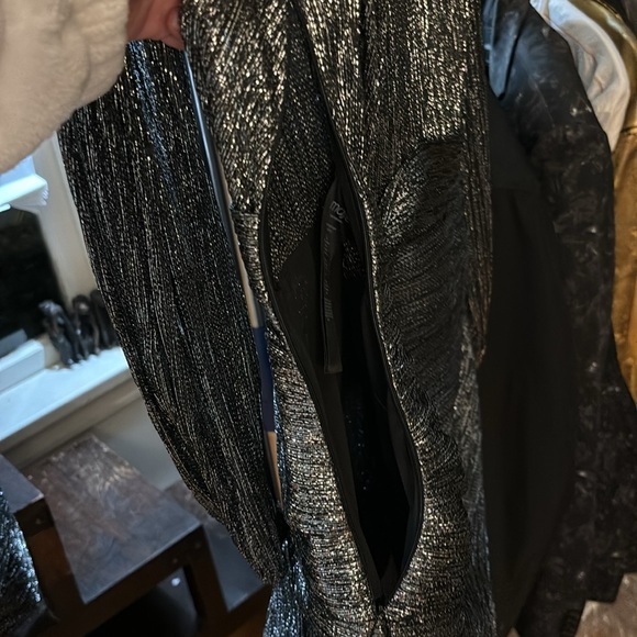 MAJE Black with silver thread v- neck mini dress size 36 - Picture 6 of 6